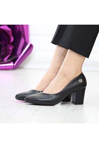 Nesil Shoes Desca 603 Μαύρα Γυναικεία Παπούτσια με τακούνι Laser Casual