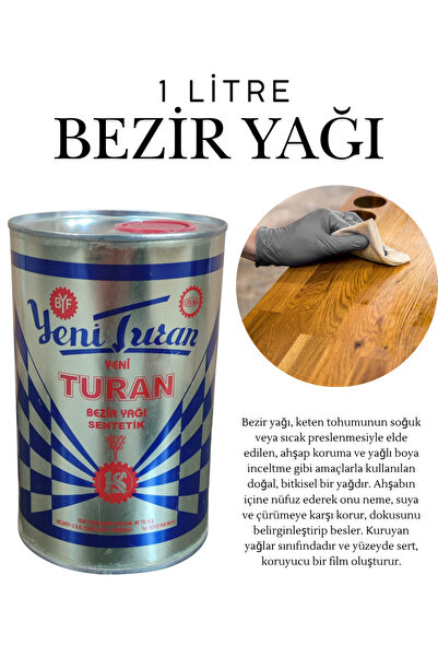 KAYRA LEATHER CRAFT Sentetik Bezir Yağı Ahşap Kum Cam 1L Keten Yağı Ahşap Kor...