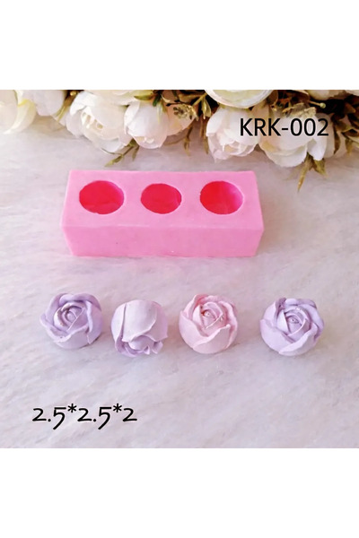 KARAKIZ Mini Gül Silikon Kalıp 3Lü 9x4x3 Cm