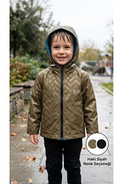 Mutlu Kids Zig Zak Patterned Boy's Raincoat