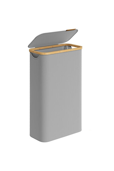 SONGMICS Coș de rufe îngust cu capac, 65L, sac detașabil, material Oxford, 42...