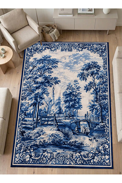 Rugs Modern Halı SDT Retro Köy Yaşamı Temalı Nostaljik Dokuma Taban Dekoratif...