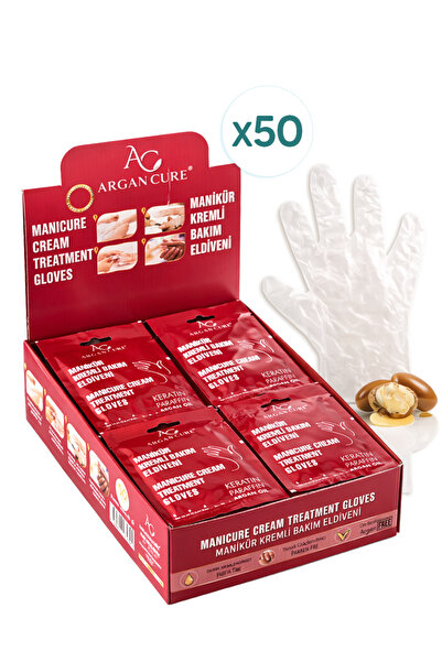 Argan Cure Manikür Kremli Bakım Eldiveni 1 Kutu 50 Adet