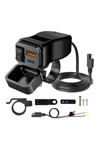 MultiZone USB Type-C Hızlı Şarj Soketi Portu Aparatı Su Geçirmez Motosiklet T...