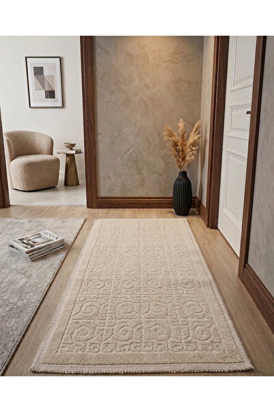 Ahsela Home Bohem Stil Pamuklu Bukle Kilim - Modern Dokuma Kilim - Yıkanabili...
