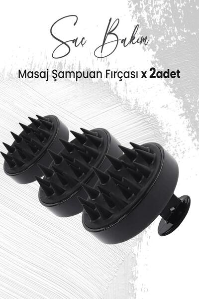 Düvenci Toptan Βούρτσα σαμπουάν μασάζ από μαλακή σιλικόνη Μαύρη x 3 Τεμάχια