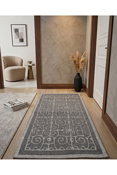 Ahsela Home Bohem Stil Pamuklu Bukle Kilim - Modern Dokuma Kilim - Yıkanabili...