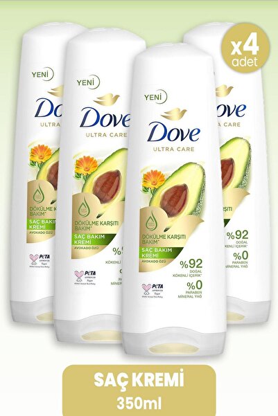 Dove Ultra Care Saç Kremi Dökülme Karşıtı Avokado Özü 350 ml x 4 Adet