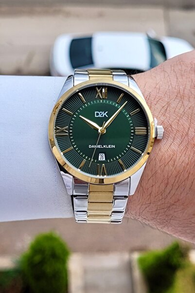 Daniel Klein Green Dial, Gold Metallic Strap, 2 Year Warranty, 42 mm Men's Wr...
