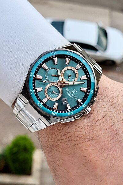 Daniel Klein Kadranı Turkuaz Kordonu Silver Renk 24 Ay Garantili 43,5 Mm Erke...