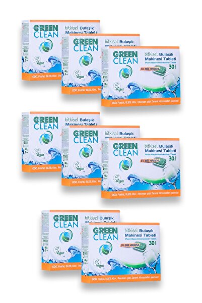 Green Clean Vegan Sertifikalı Bitkisel Bulaşık Makinesi Tableti 30 Adet 5'i B...