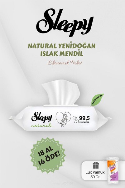 Sleepy Yenidoğan 90' lı Islak Mendil 18 AL 16 Öde Hediyeli