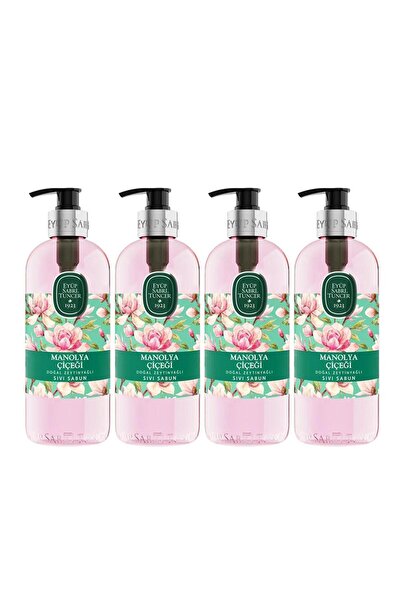 Eyüp Sabri Tuncer Natural Olive Oil Liquid Soap Magnolia Flower 500 ml X 4 Pi...