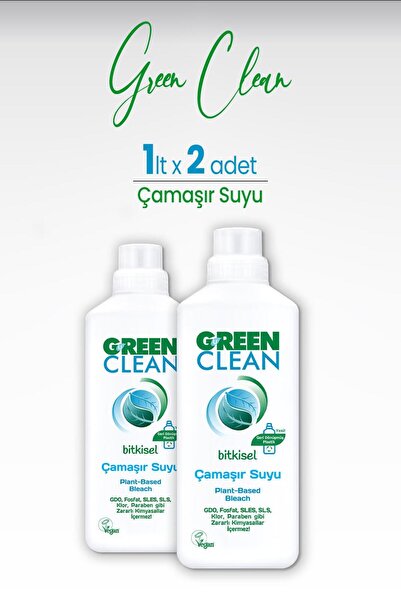 Green Clean U Bitkisel Çamaşır Suyu 1 L x 2 Adet
