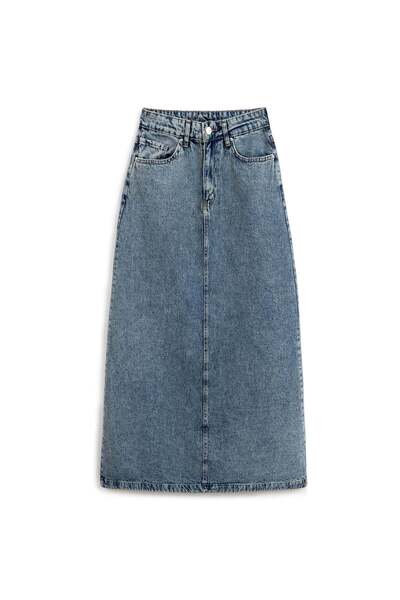 praye Τζιν φούστα - μακριά καμπάνα και τζιν με λεπτομέρεια