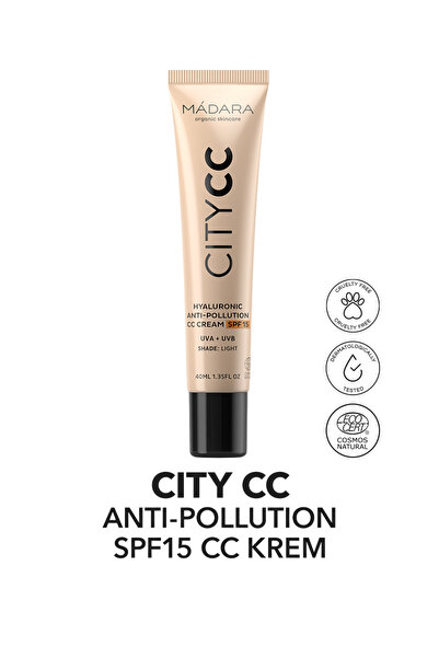 Mádara CITY CC Nemlendirici, Anti-pollution, SPF15 Güneş Korumalı CC Krem 40ml