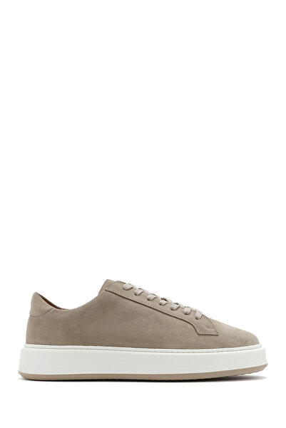 Derimod Men's Beige Lace-Up Thick-Soled Sports Shoes, Suede Leather Sneaker 2...