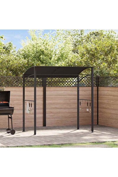 vidaxl شرفة شواء 215x150x220 سم فولاذ أنثراسايت