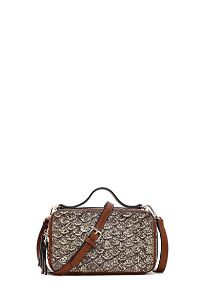 Derimod Women's Tan Long Strap Printed Shoulder Bag 26Pbd262626