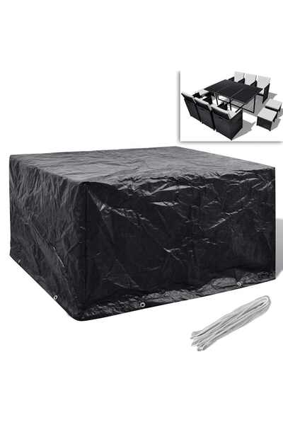 vidaxl Garden Furniture Cover 6 Person Poly Rattan Set 8 Eyelets 172 x 113cm