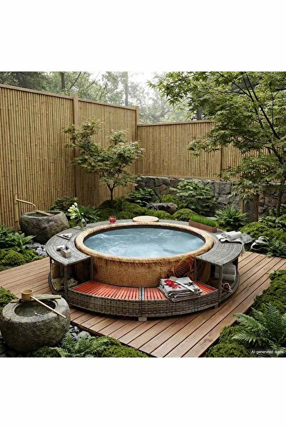vidaxl Hot Tub Surround Grey Poly Rattan