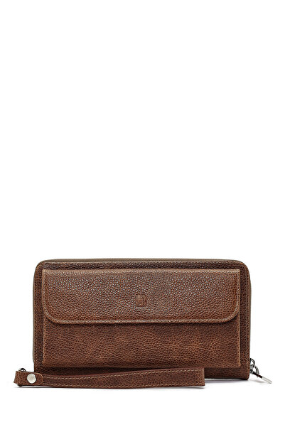 Derimod Men's Brown Mini Leather Handbag 25Wbd3280Ft