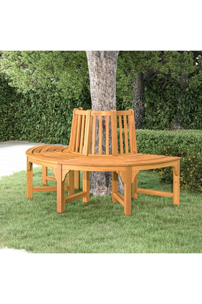 vidaxl Half Round Tree Bench Ø160 cm Solid Wood Eucalyptus