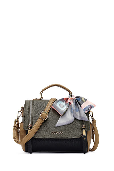 Derimod Γυναικεία μαύρη τσάντα ώμου με μακρύ λουράκι και λεπτομέρεια αξεσουάρ...