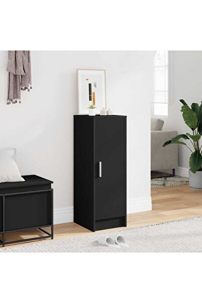 vidaxl Shoe Cabinet Black 32x35x92 cm Engineered Wood