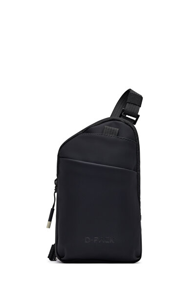 Derimod D-Pack Мъжка черна мини чанта през рамо от плат 25WBD30136F