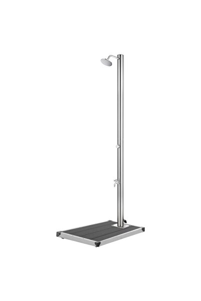 vidaxl Garden Shower with Grey Base 220 cm Stainless Steel
