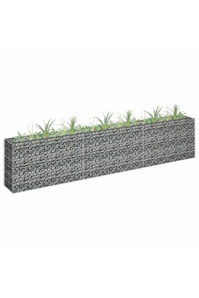 vidaxl Gabion Raised Bed Galvanised Steel 270x30x60 cm