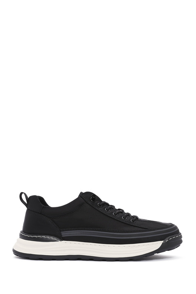 Derimod Erkek Siyah Bağcıklı Kalın Tabanlı Kumaş Sneaker 26SFD69386F
