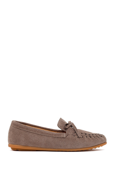 Derimod Γυναικείο δερμάτινο loafer από βιζόν και σουέντ 26PFD260510