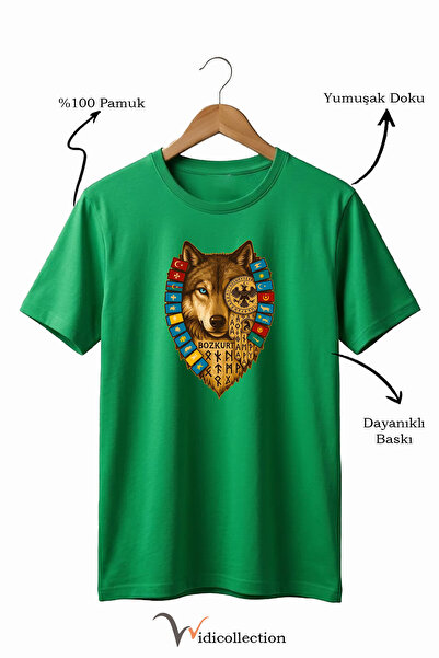 WİDİ Μπλουζάκι Bozkurt Göktürk Alphabet και σημαίες των Τουρκικών Πολιτειών μ...