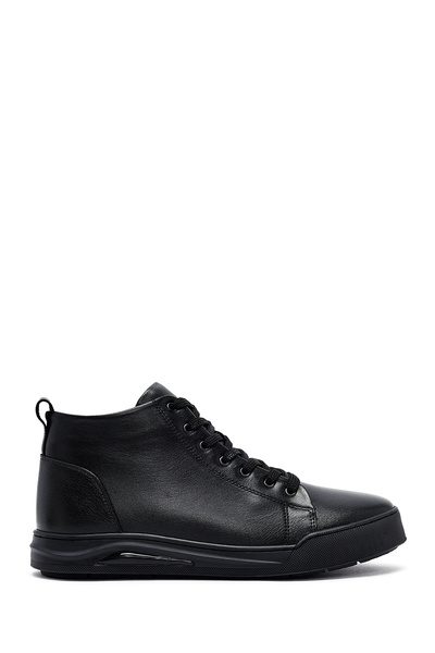 Derimod Men's Black Zippered Leather Sports Boots 25Wfd760618