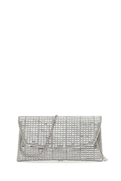 Derimod Γυναικείο Ασημένιο Μακρύ Μίνι Βραδινό Φόρεμα με Πέτρες Τιράντα αλυσίδ...