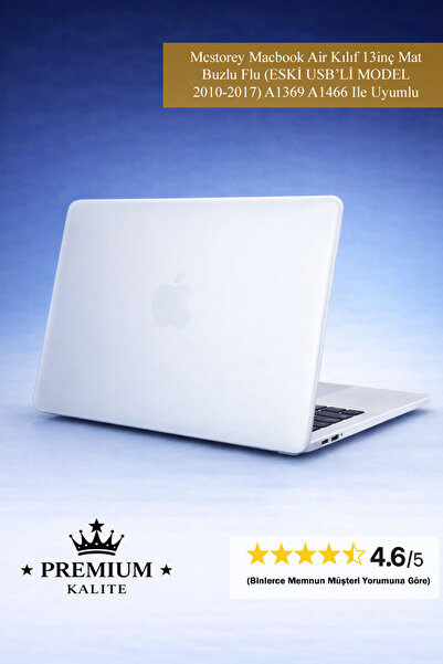 Mcstorey MacBook Air Kılıf 13 inç A1369 A1466 Uyumlu Mat Buzlu Şeffaf Koruyuc...