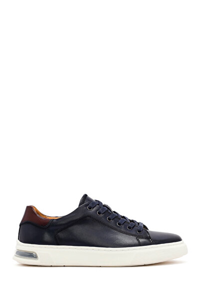 Derimod Men's Navy Blue Lace-Up Leather Sneaker 25Sfd693018