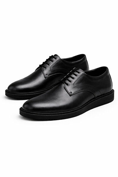BESS SHOES %100 Hakiki Deri Siyah Rahat Klasik Erkek Ayakkabı