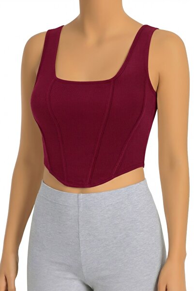 Öts Γυναικείο σουτιέν με χοντρές τιράντες κοτλέ Bustier (96% Βαμβάκι - 4% Ελα...