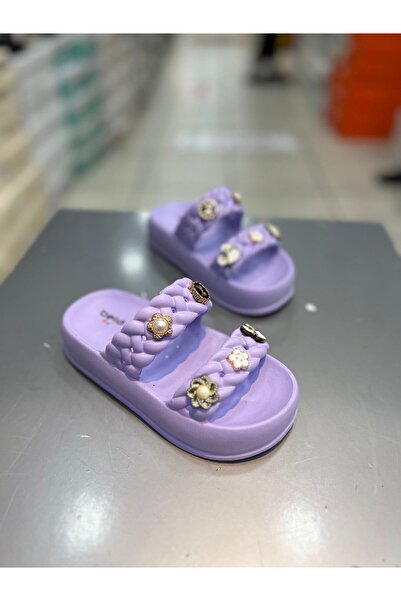 Akınal Bella Άνετες παντόφλες για κορίτσια με πέτρινη λεπτομέρεια