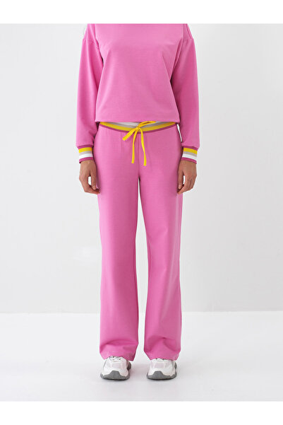 Xint Kadın Pembe Pamuk Dokulu Oversize Sweat Pantolon