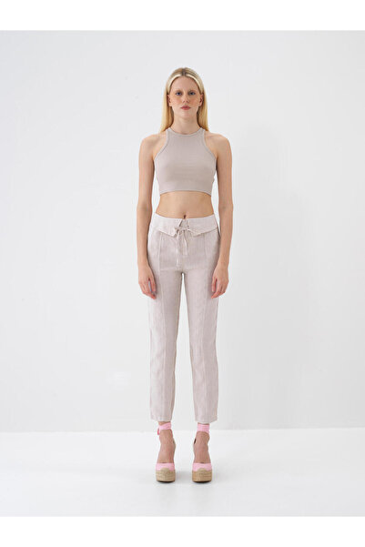 Xint Kadın Naturel %100 Keten Regular Fit Pantolon