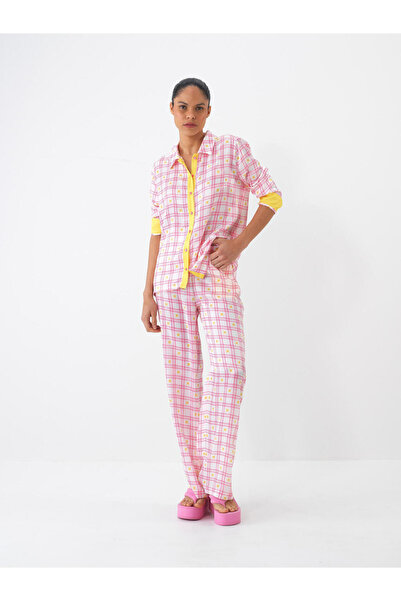 Xint Kadın Pembe Formunu Koruyan Regular Fit Pantolon