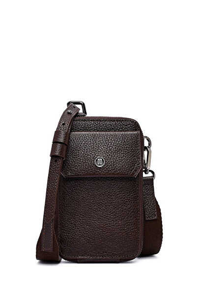Derimod Men's Brown Leather Crossbody Bag 25Sbd3300Ft