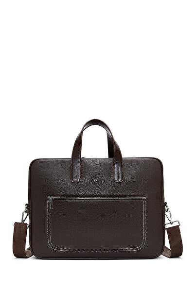 Derimod Ανδρικό καφέ χαρτοφύλακα Τσάντα si 22SBD3507FT