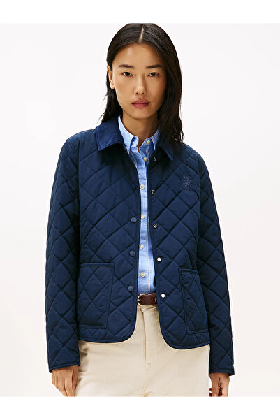 Tommy Hilfiger Kadın Elmas Kapitone Desenli Dar Kalıp Su İtici Kumaş Uzun Kol...