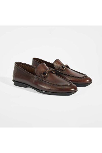Desa Erkek Kahve Slip-On Deri Loafer