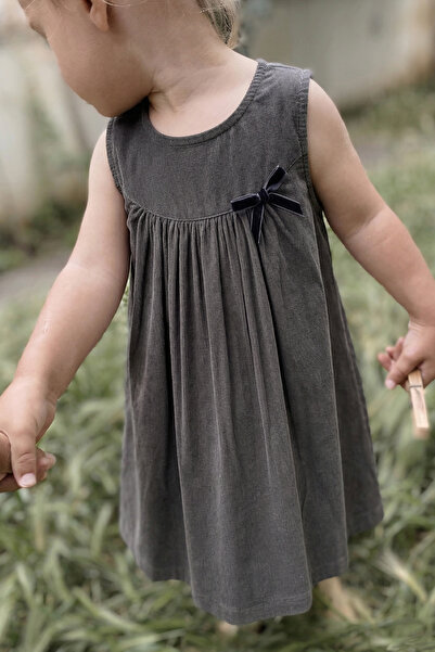 Cigit Βελούδινο φόρεμα Gilet 0-7 ετών Γκρι